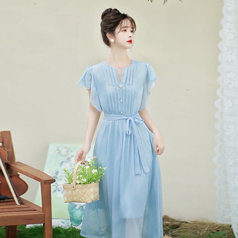 【dress】フレンチスリーブワンピース G21528