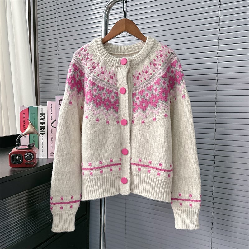 【outer】ジャカードニットカーデ　M28281