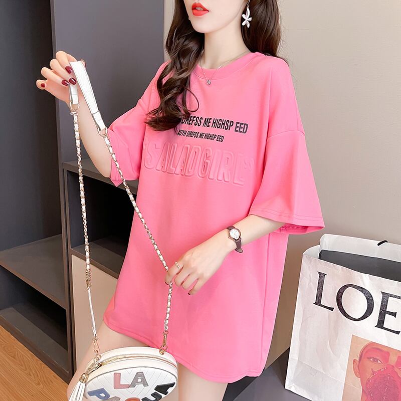 【tops】好感度満載！3色ラウンドネック半袖英字柄ファッションTシャツF0414