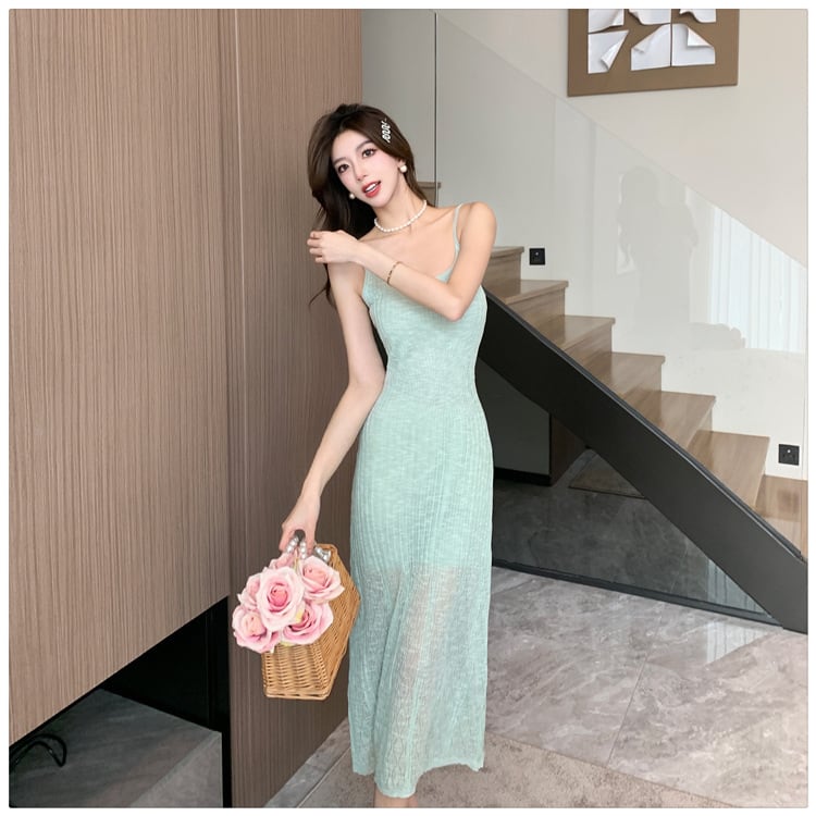 【dress】ニット薄手キャミワンピースG20650