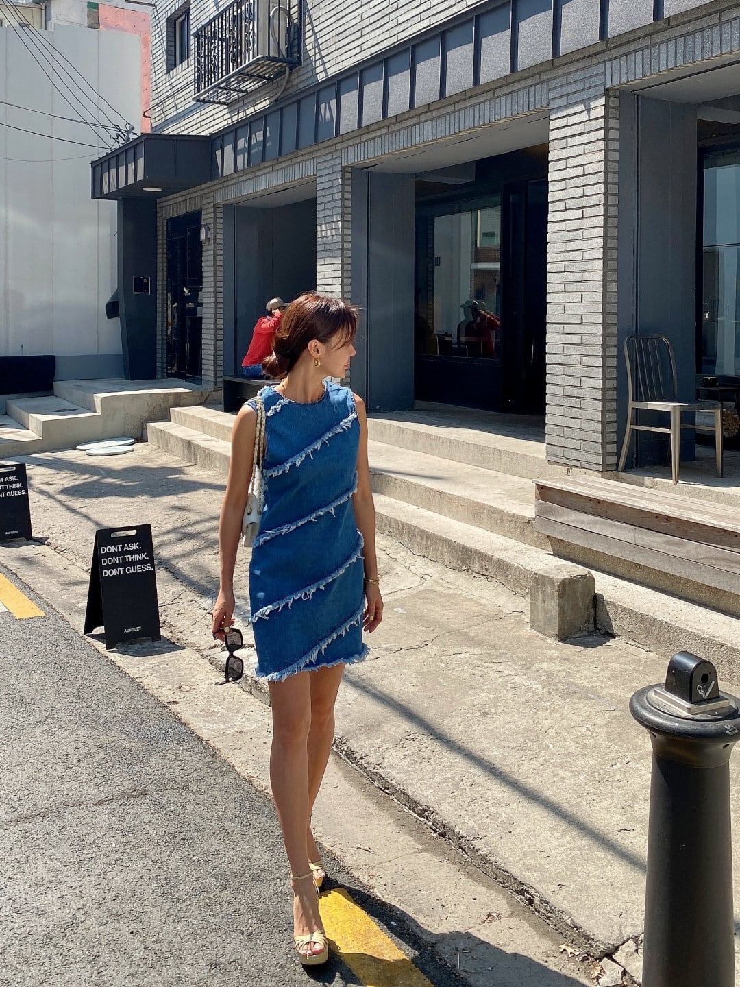 【dress】ノースリーブデニムワンピース　M23984