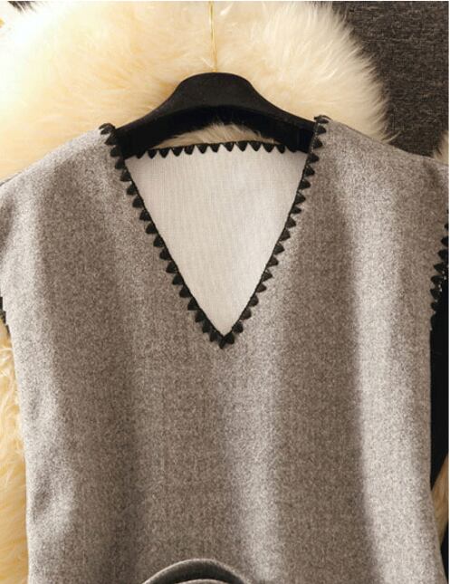 【set】好感度UP!気質満点レトロ長袖セーター+オシャレベストエレガント２点セット G3815