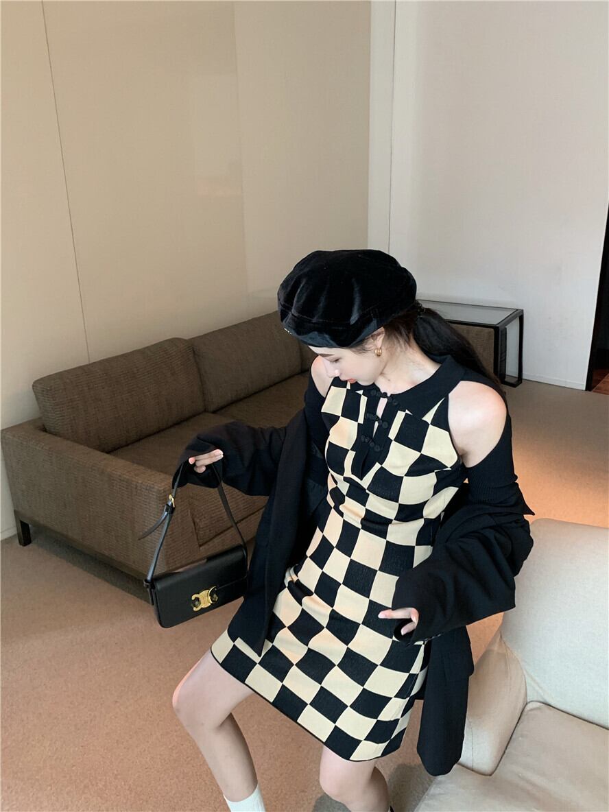 【dress】切り替えニットワンピース　M28574