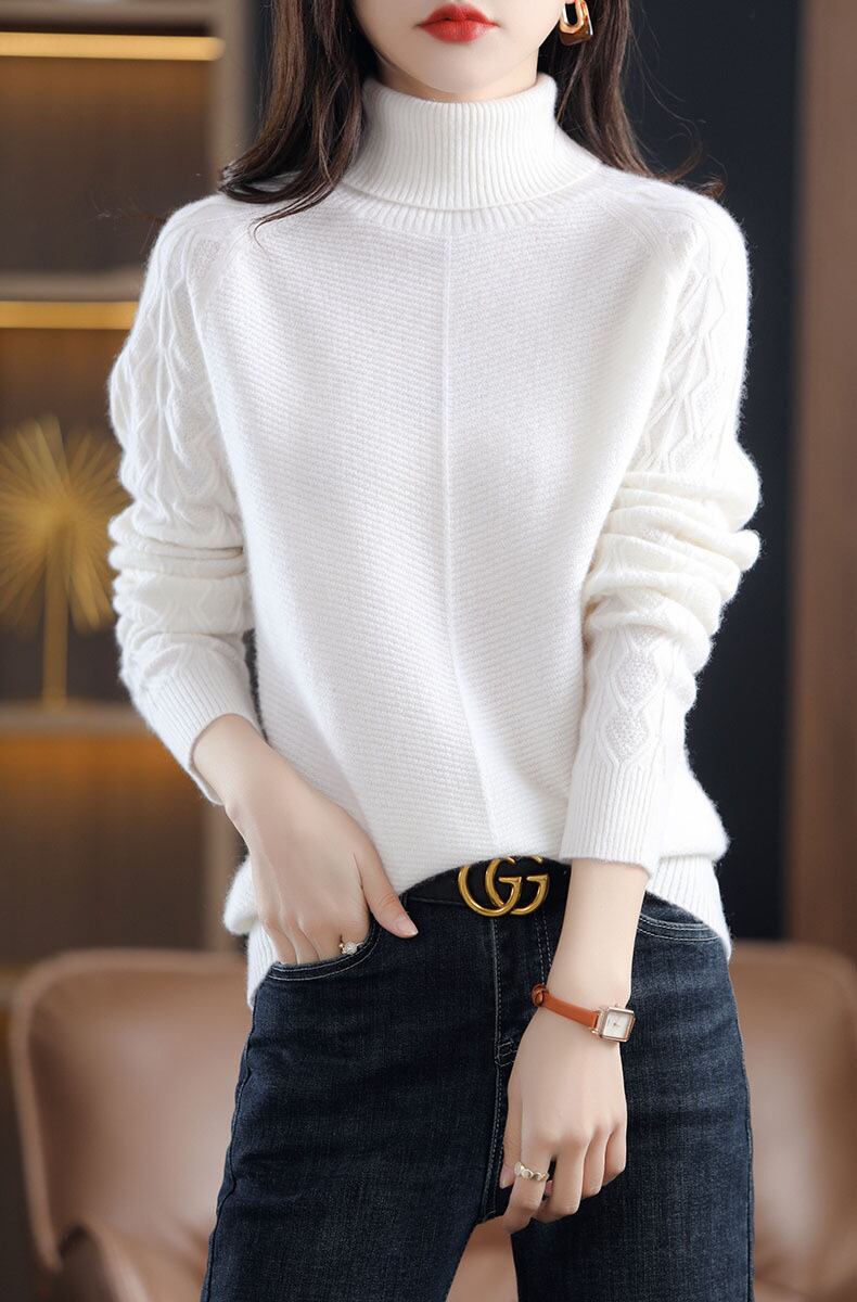 【tops】ハイネックニットプルオーバー　M19149