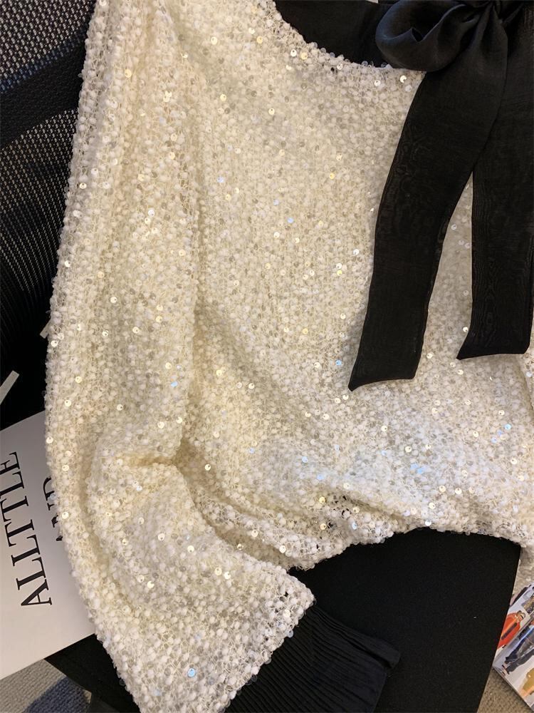 【tops】スパンコールシャツトップス　M28910