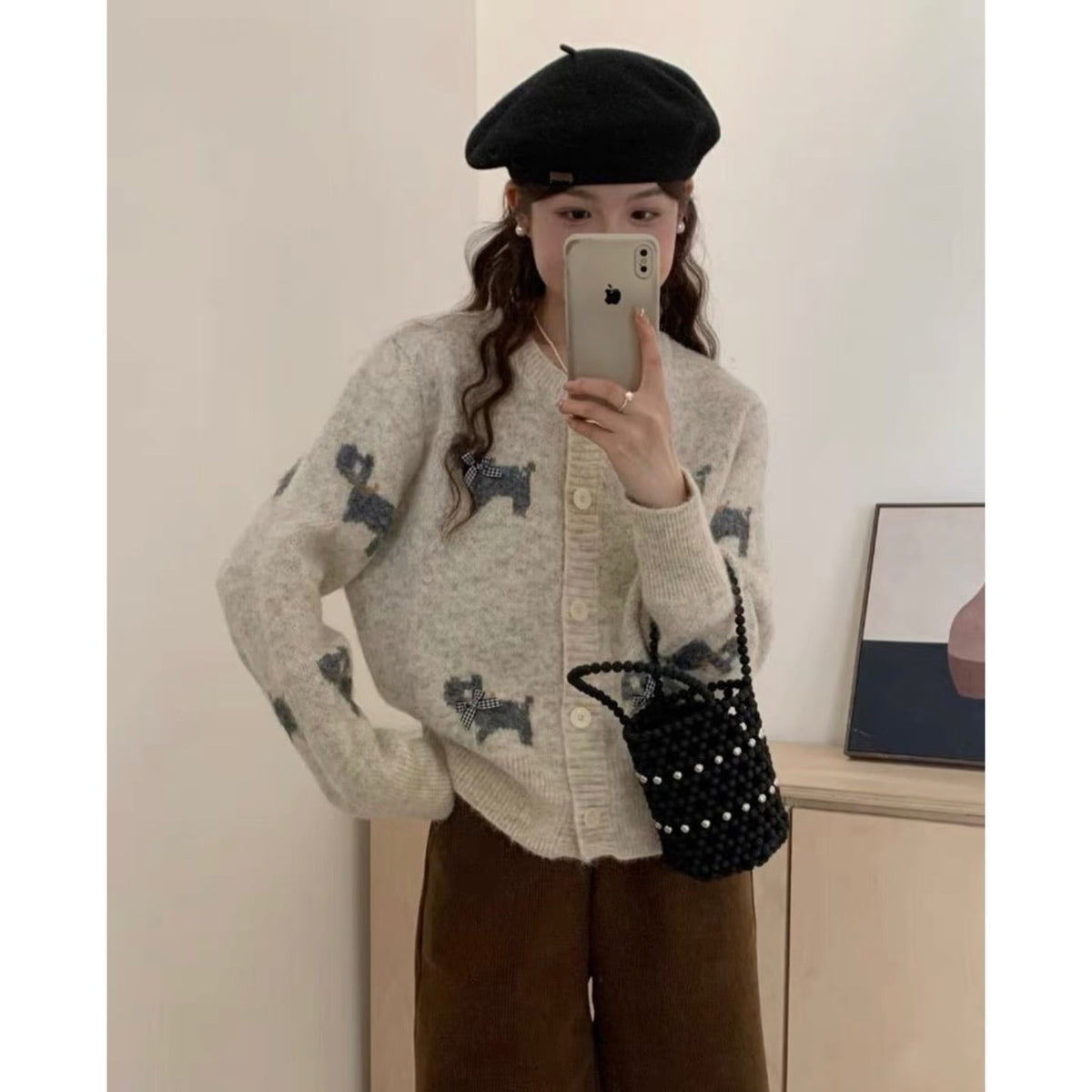 【outer】ジャカードニットカーデ　M28906