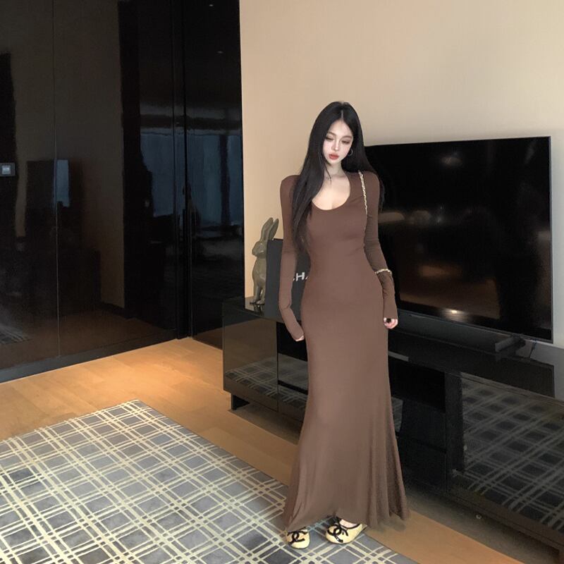 【dress】タイトロングワンピース Q7020
