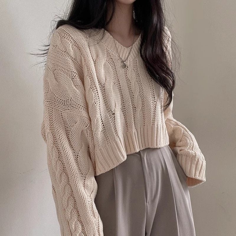 【tops】Vネックニットセーター　M26907