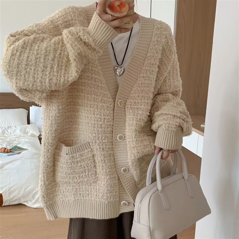 【outer】Vネックニットカーデ　M18493
