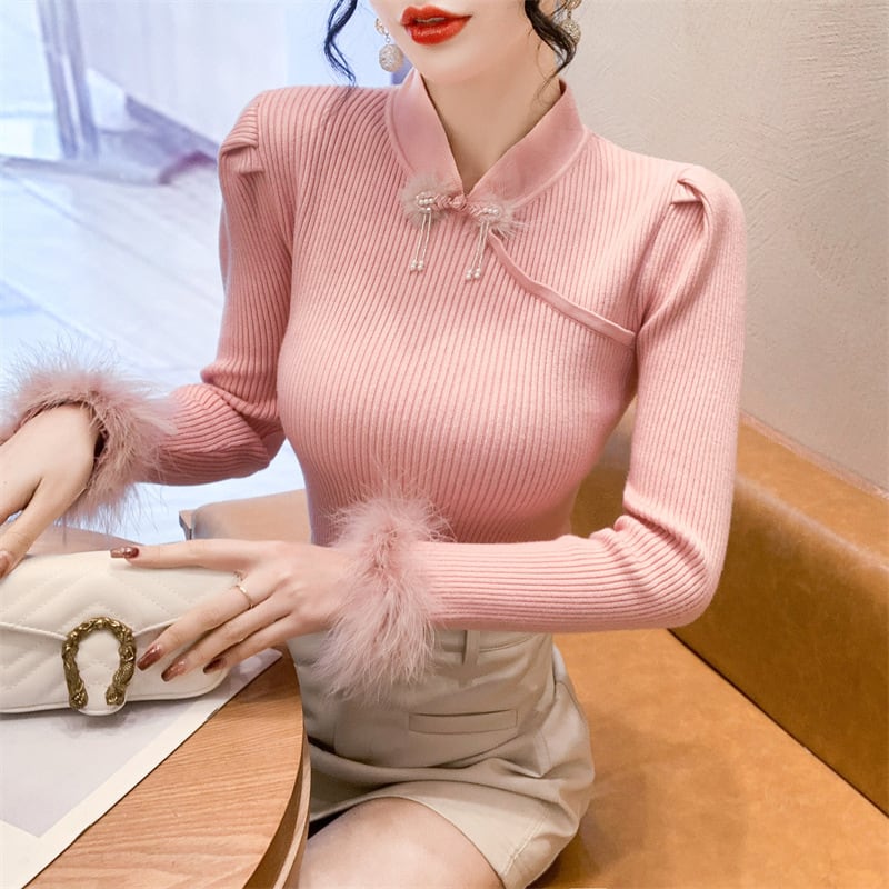 【tops】ファーニットトップス　M28218