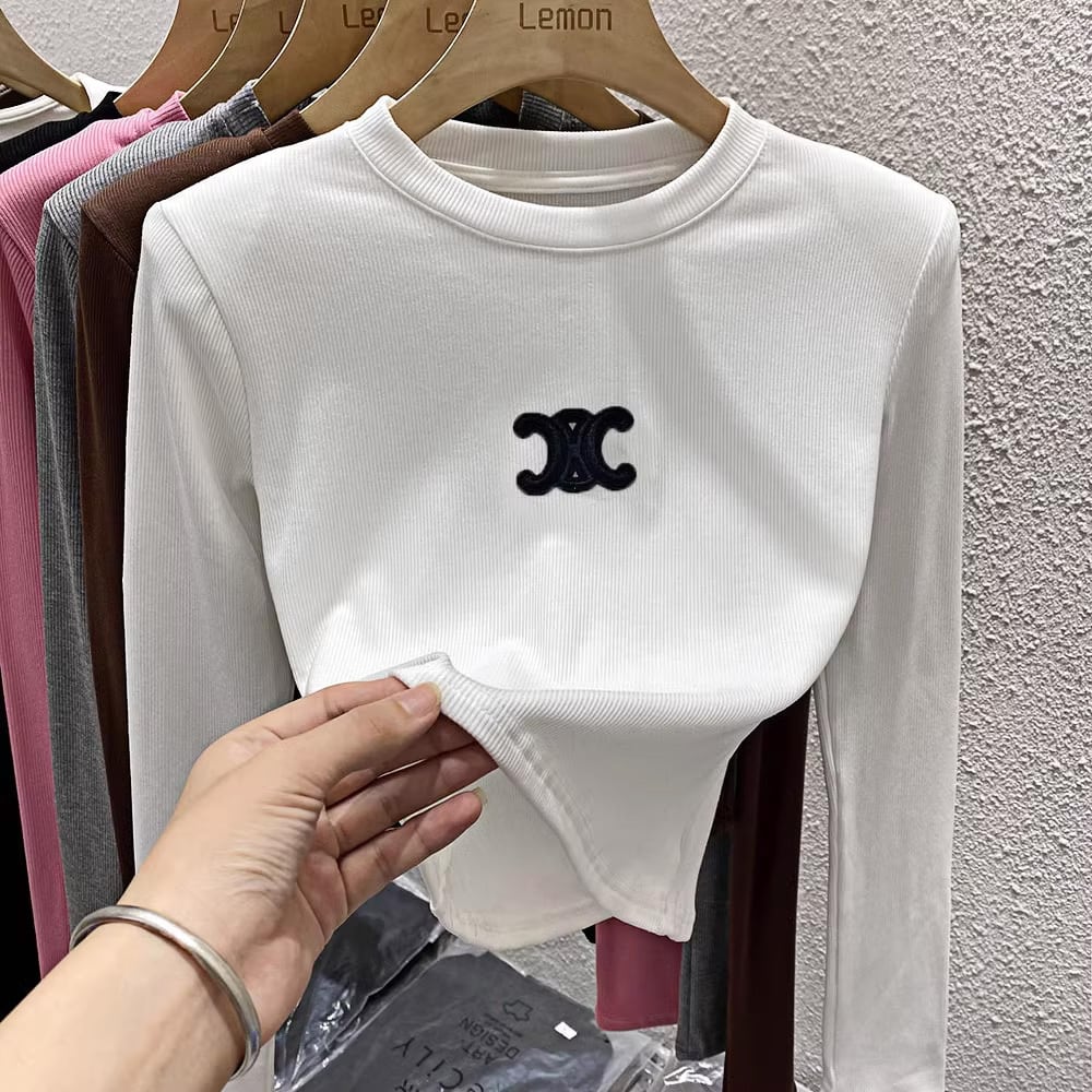 【tops】ラウンドネック長袖TシャツF7549