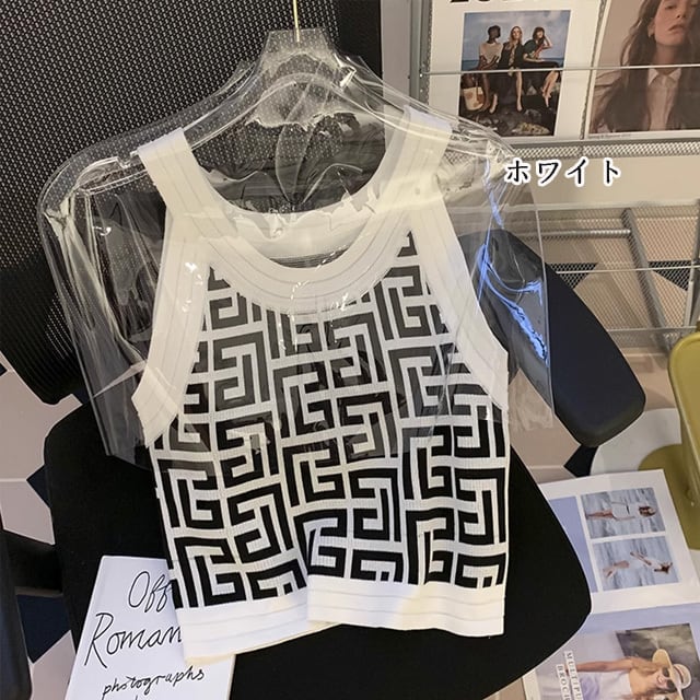 【tops】2色ノースリーブキャミソールF7175