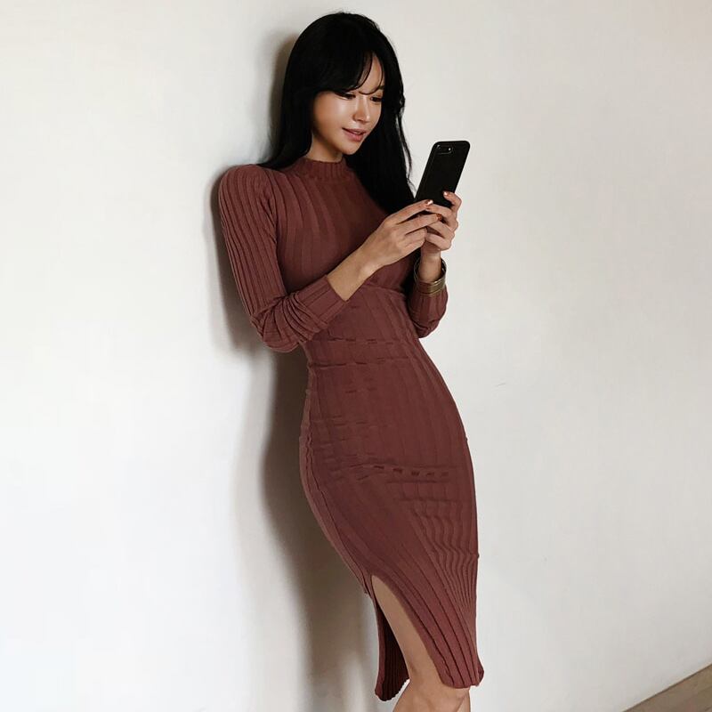 【dress】スリットワンピース　M19052