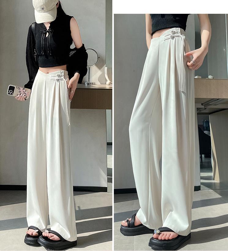 【bottoms】4色ハイウエストスーツパンツF7492