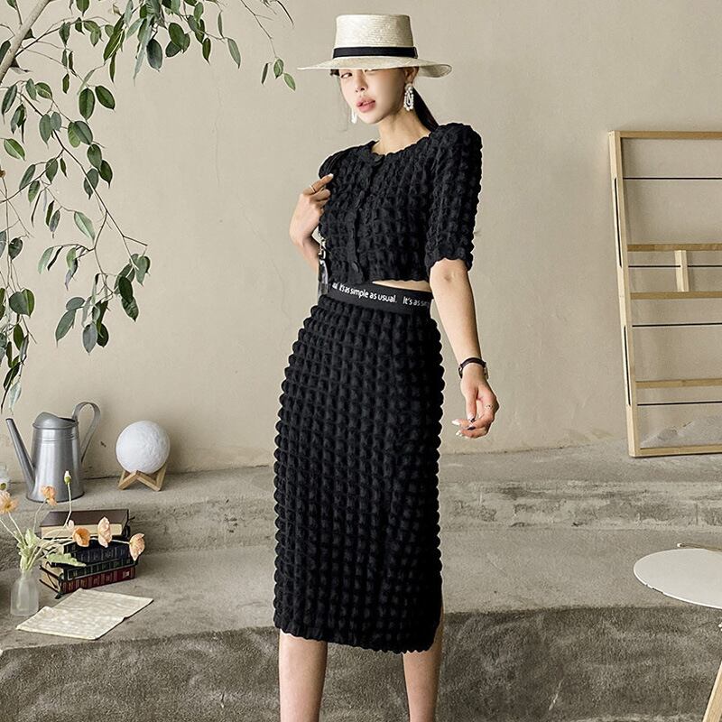 【set】高級感トップス+スカート２点セットG21314