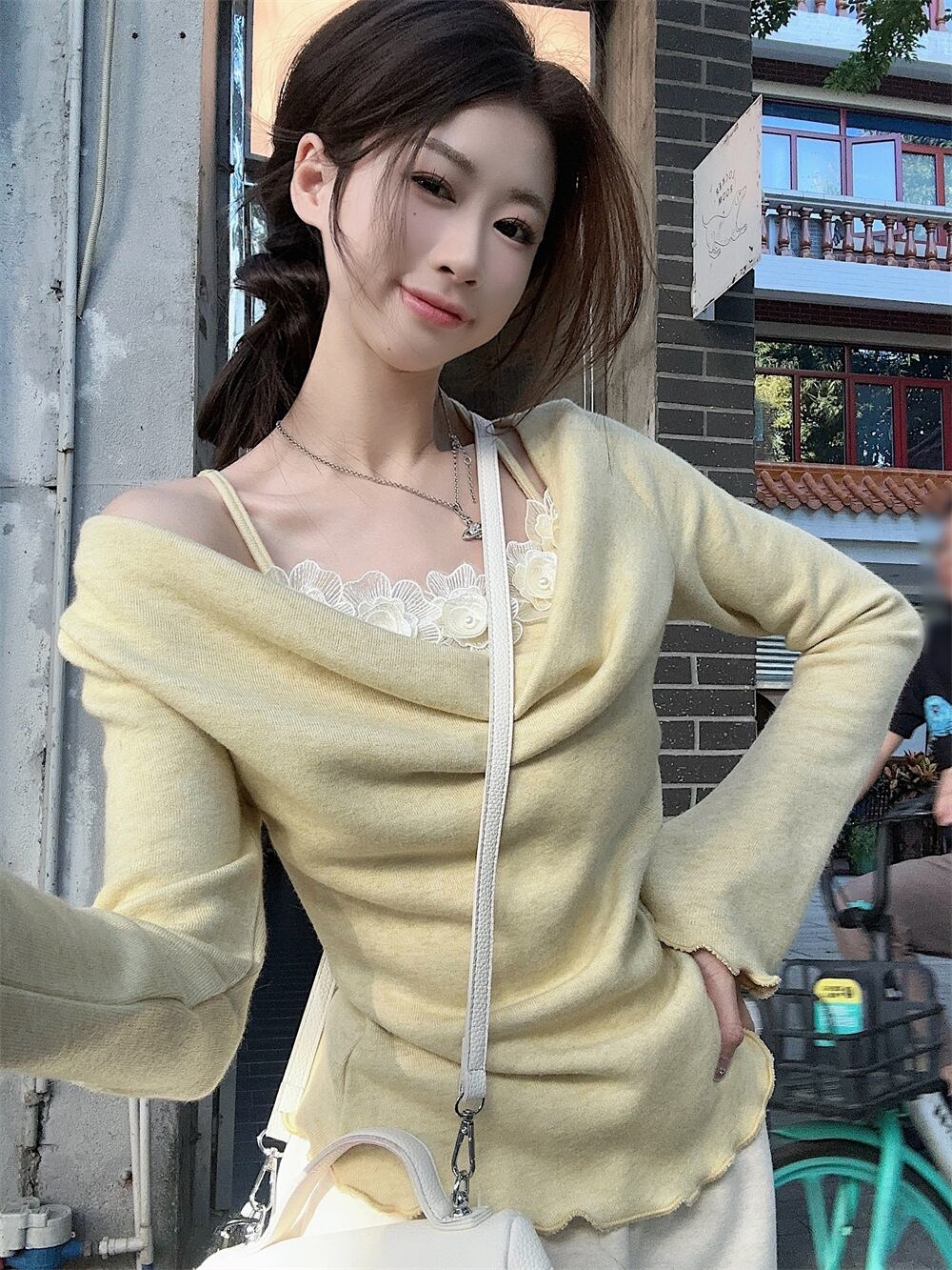 【tops】立体フラワーニットトップス　M27674