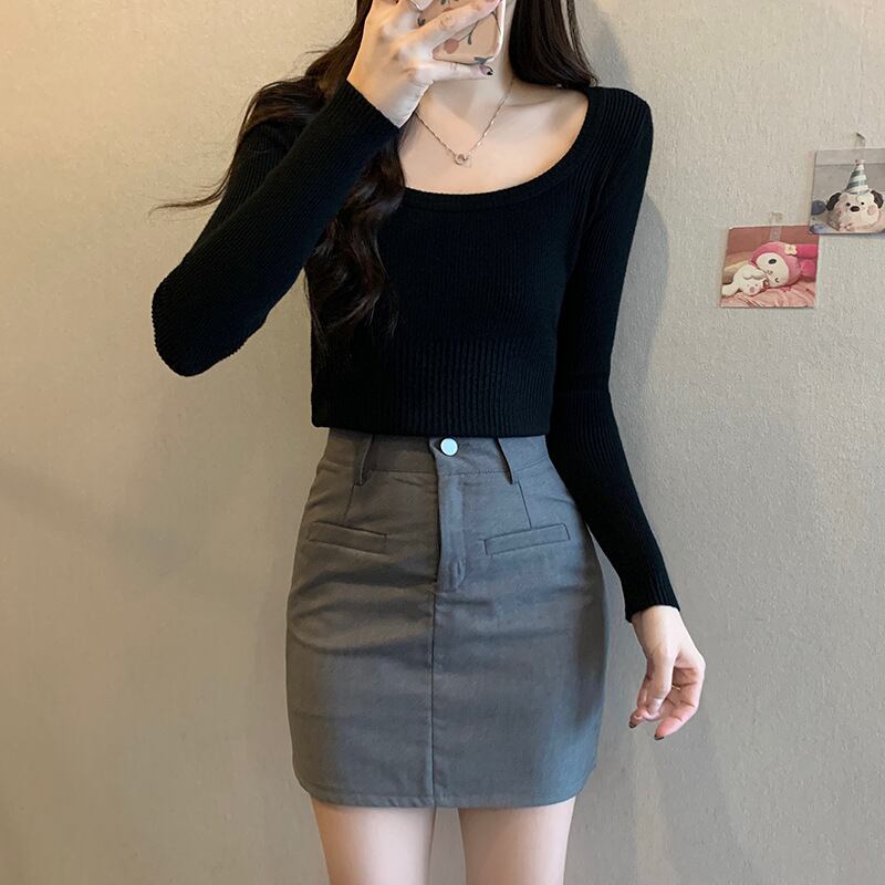 【tops】ニットトップス　M18835