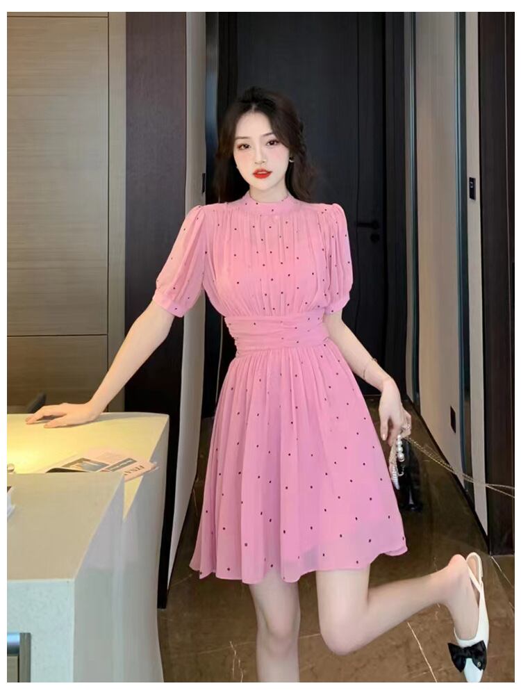 【dress】シフォンドット柄ワンピース G20653