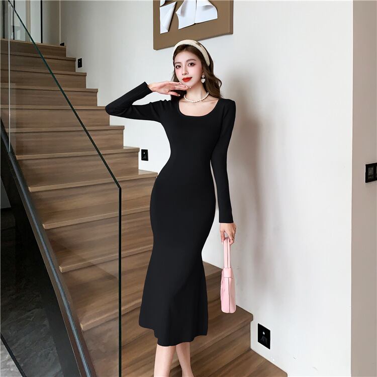 【dress】マーメイドニットワンピース　M18607