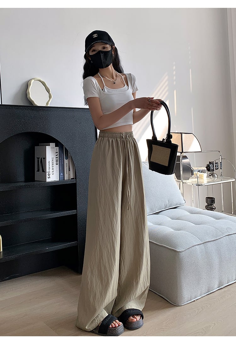 【bottoms】4色ウエストゴムガウチョパンツF7491