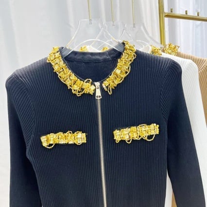 【outer】ビジューニットカーデ　M26159