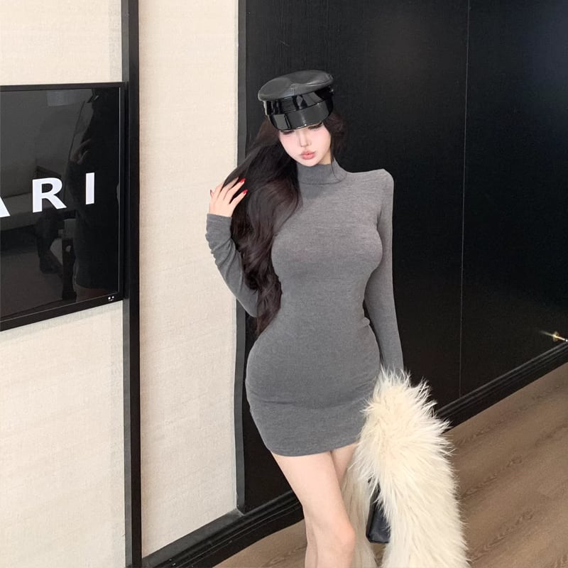 【dress】レースドッキングタイトワンピース Q8149