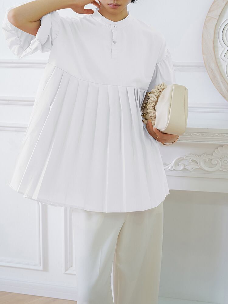 【tops】ランタンスリーブギャザーブラウスG20473