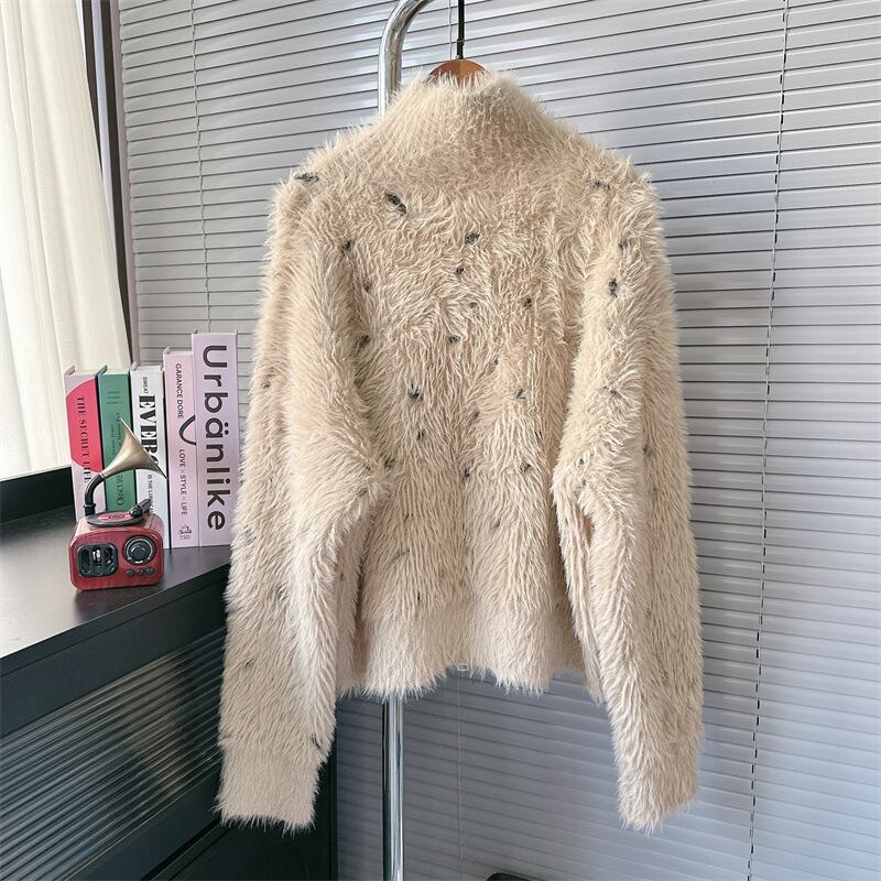 【outer】ファスナーシャギーニットカーデ　M27474