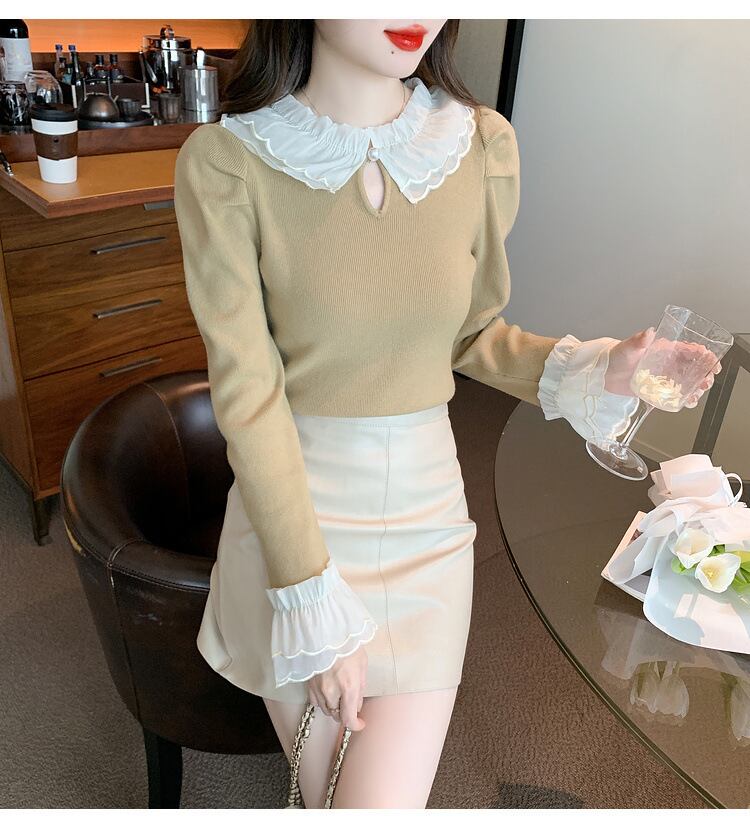 【tops】レースニットトップス　M18850