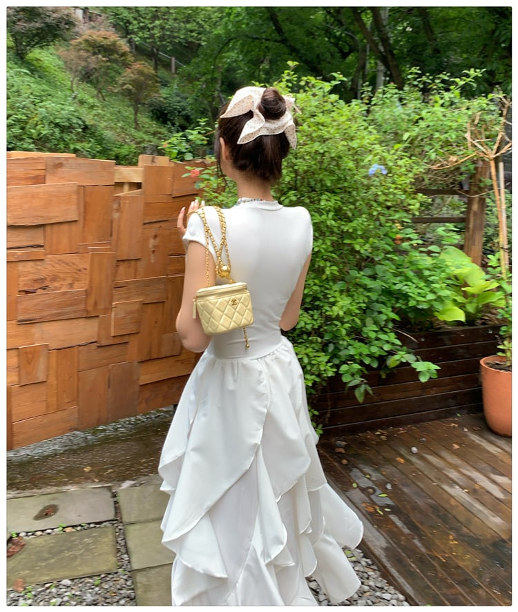 【dress】不規則 イレギュラードッキングワンピース　M23909
