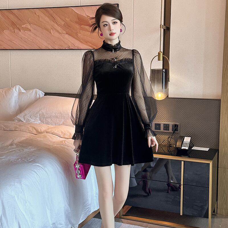 【dress】チュールコンビデートワンピース　M29705