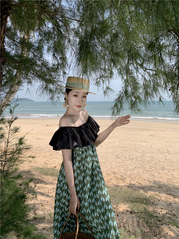 【dress】フリル切り替えワンピース　M25295