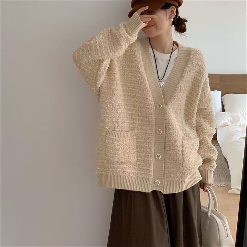 【outer】Vネックニットカーデ　M18493