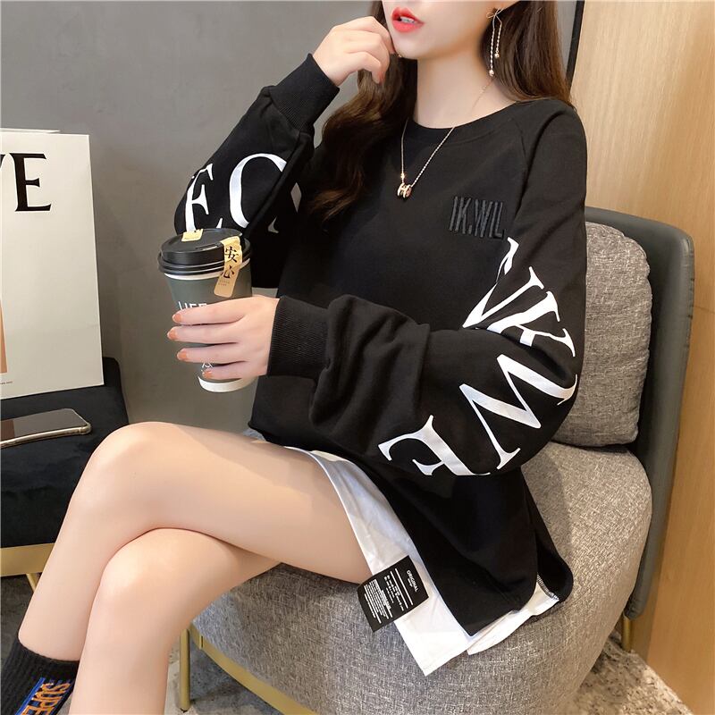 【tops】選べる5色！ラウンドネック長袖英字柄ファッションゆったり着回しパーカーF0673