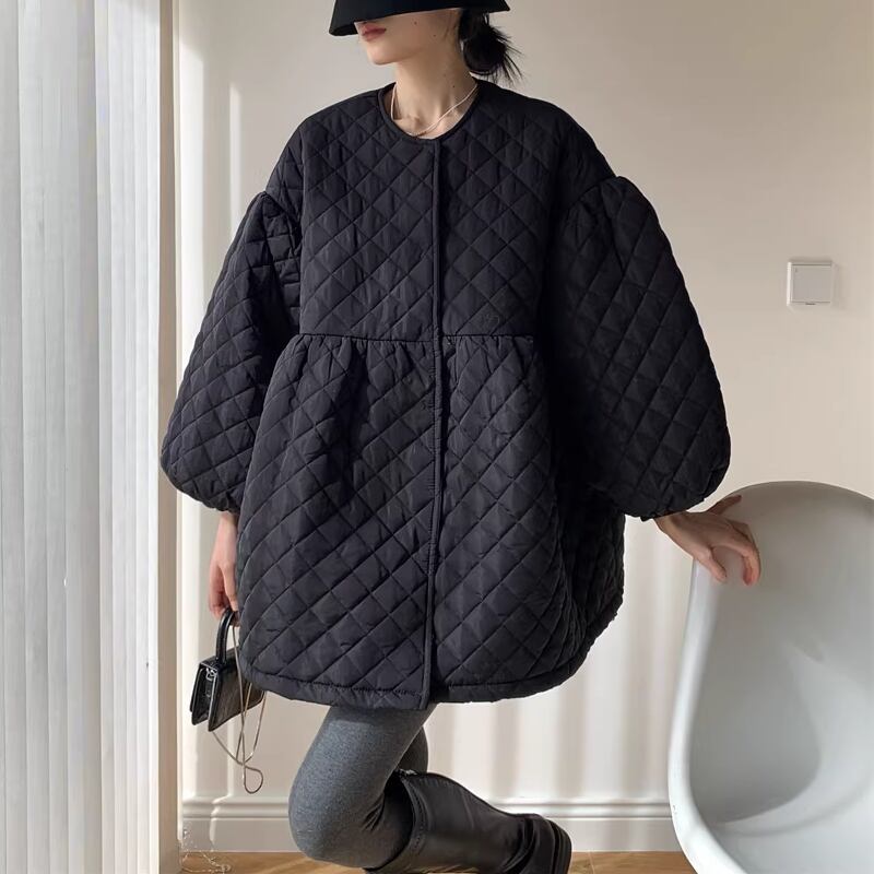 【outer】中綿キルティングロングコート Q7719