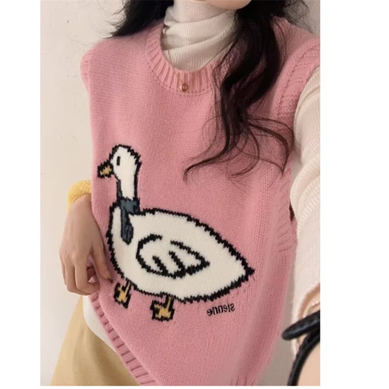 【tops】刺繍ニットベスト　M28921