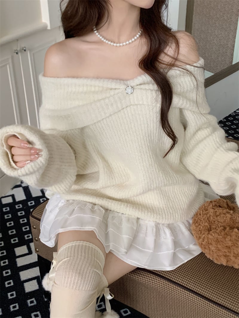 【tops】ボートネックニットセーター　M27363