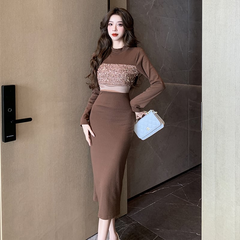【dress】スパンコールワンピース　M27057