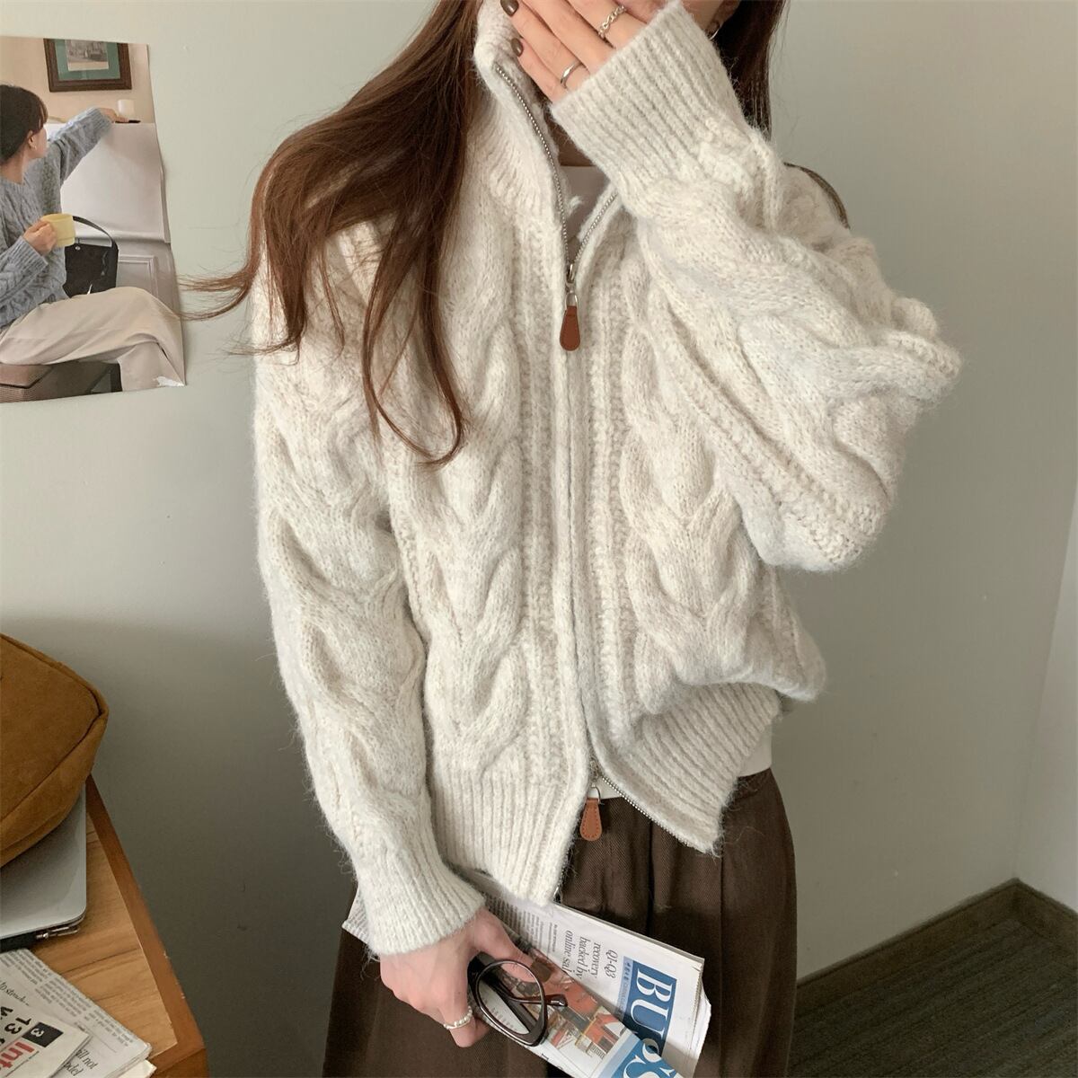 【outer】Wジップニットカーデ　M27741