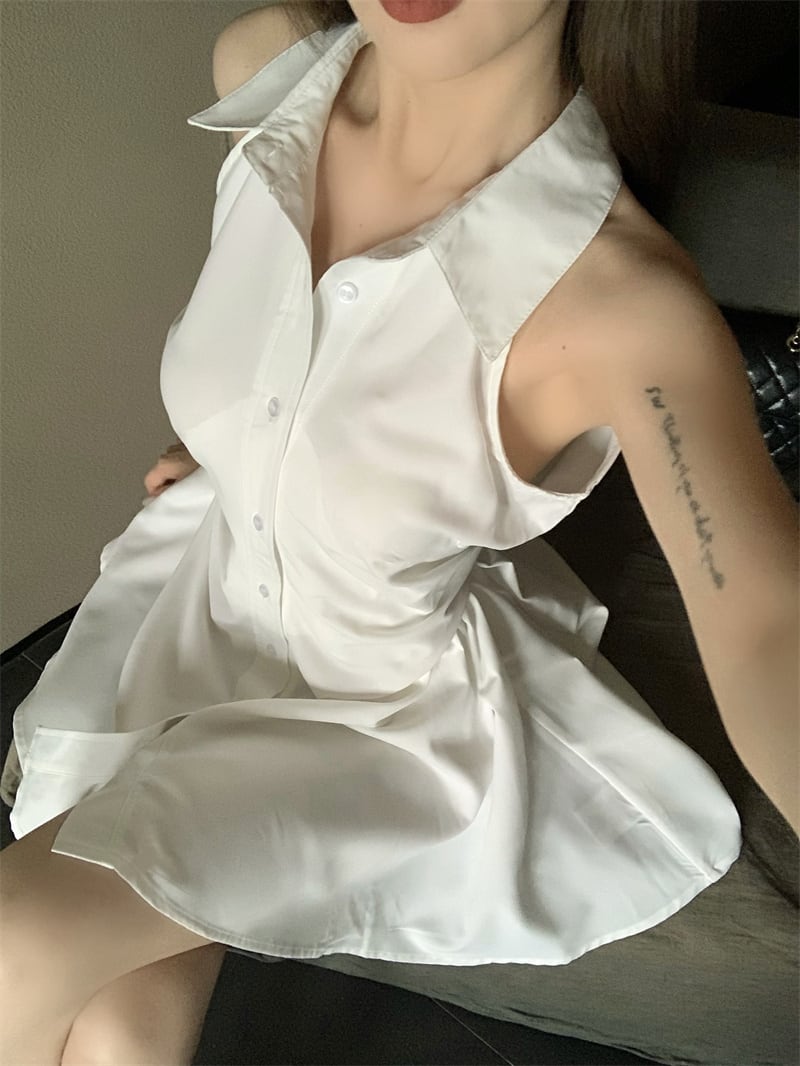 【dress】ノースリーブシャツワンピース　M24539