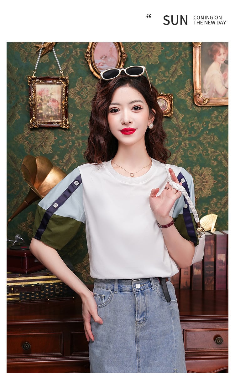 【tops】カラーマッチングTシャツG21331