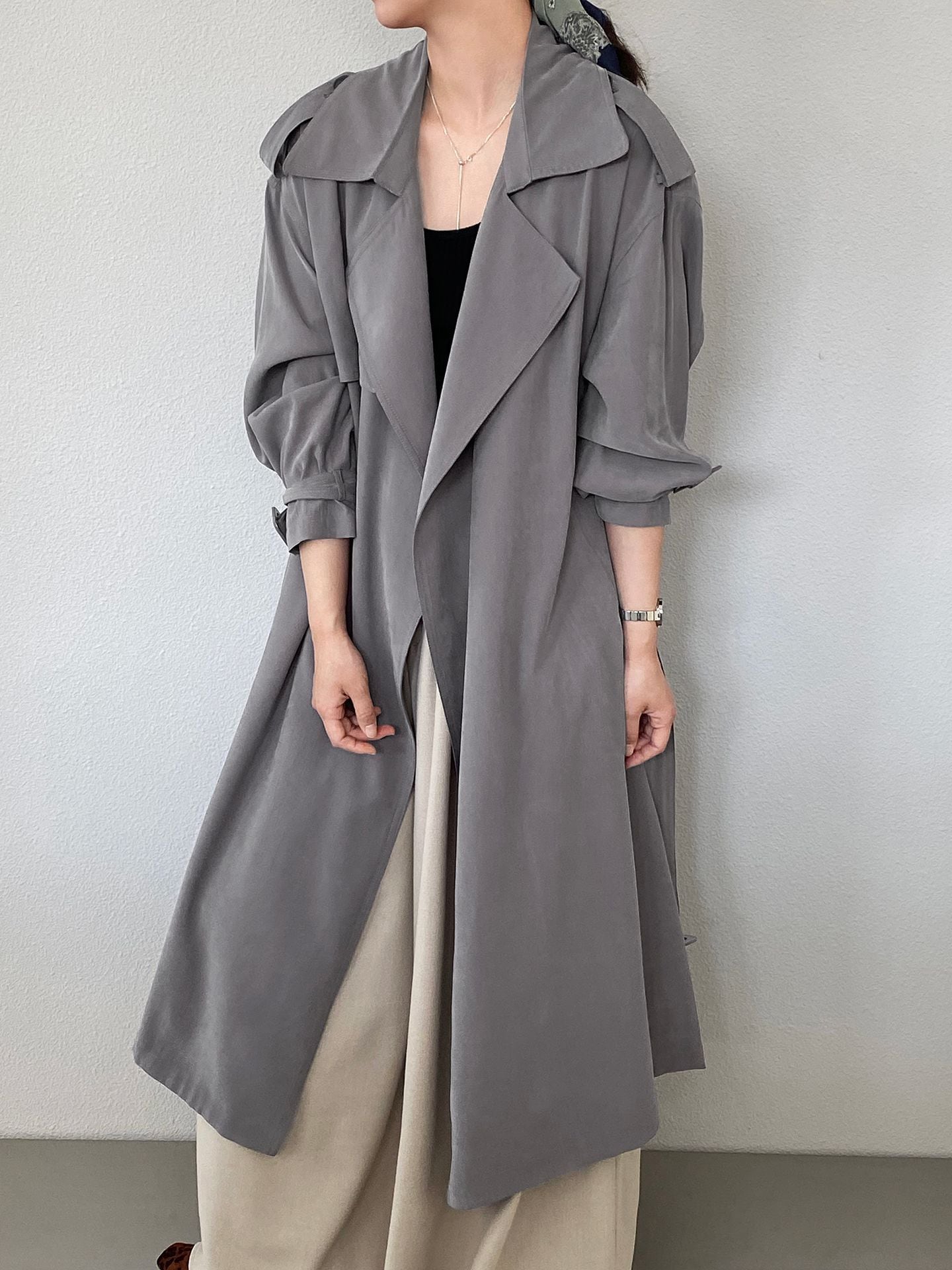 【outer】ロングトレンチコート Q8280