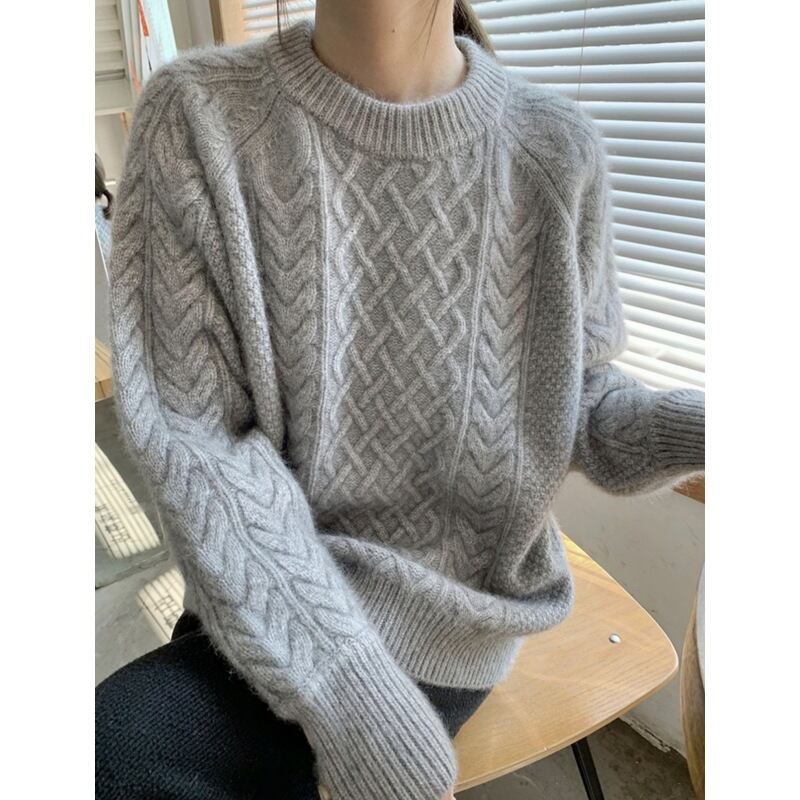 【tops】クルーネックニットセーター　M19168