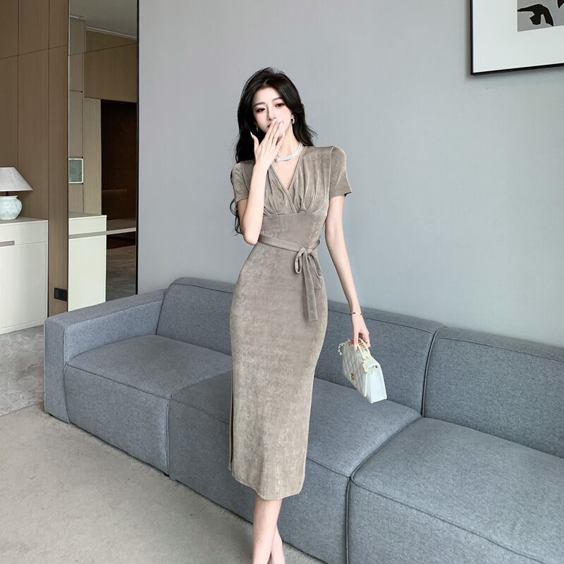 【dress】Vネックワンピース G20323