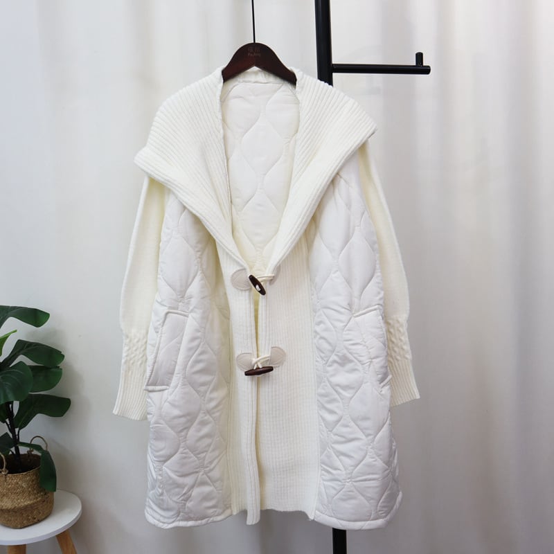 【outer】切り替えロング丈ニットカーデ　M27166