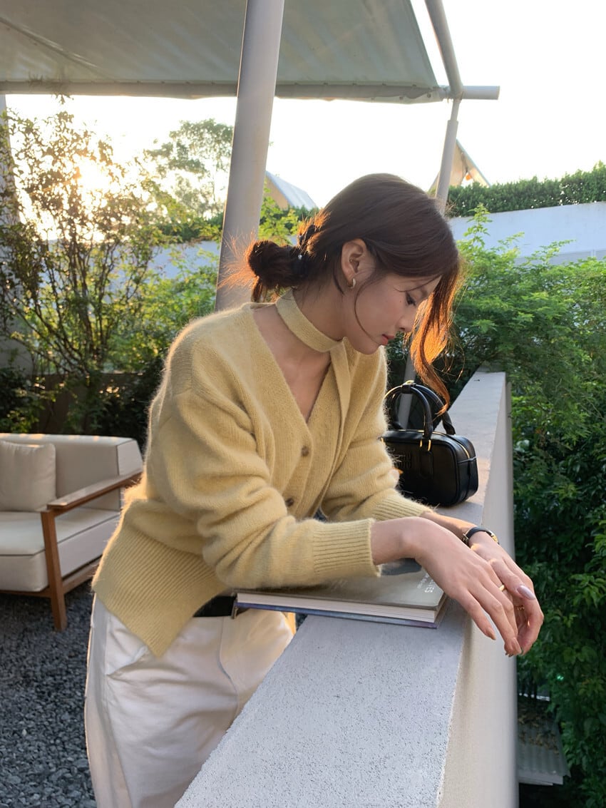 【outer】Vネックニットカーデ　M27492