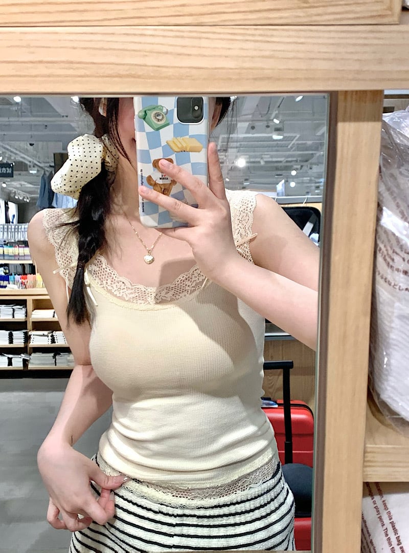 【tops】レースノースリーブトップス　M25202