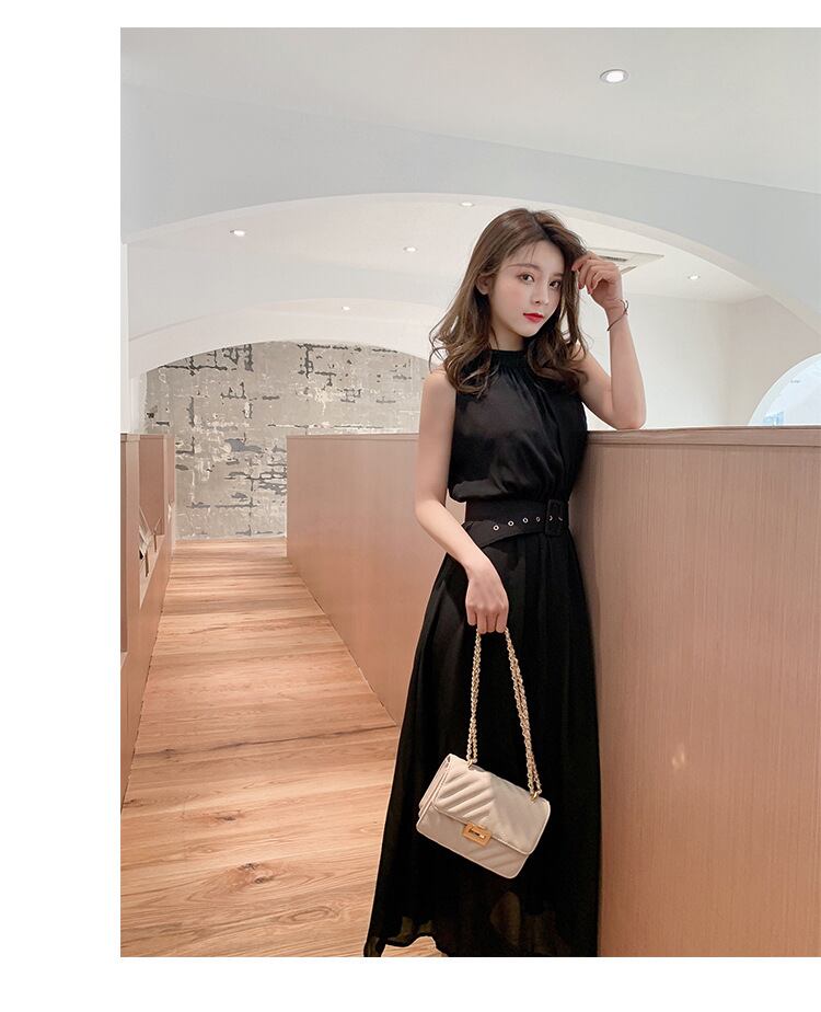 【dress】今季トレンド気質満点海旅行ギャザーウェスト絞り体型カバー無地ワンピースF0288