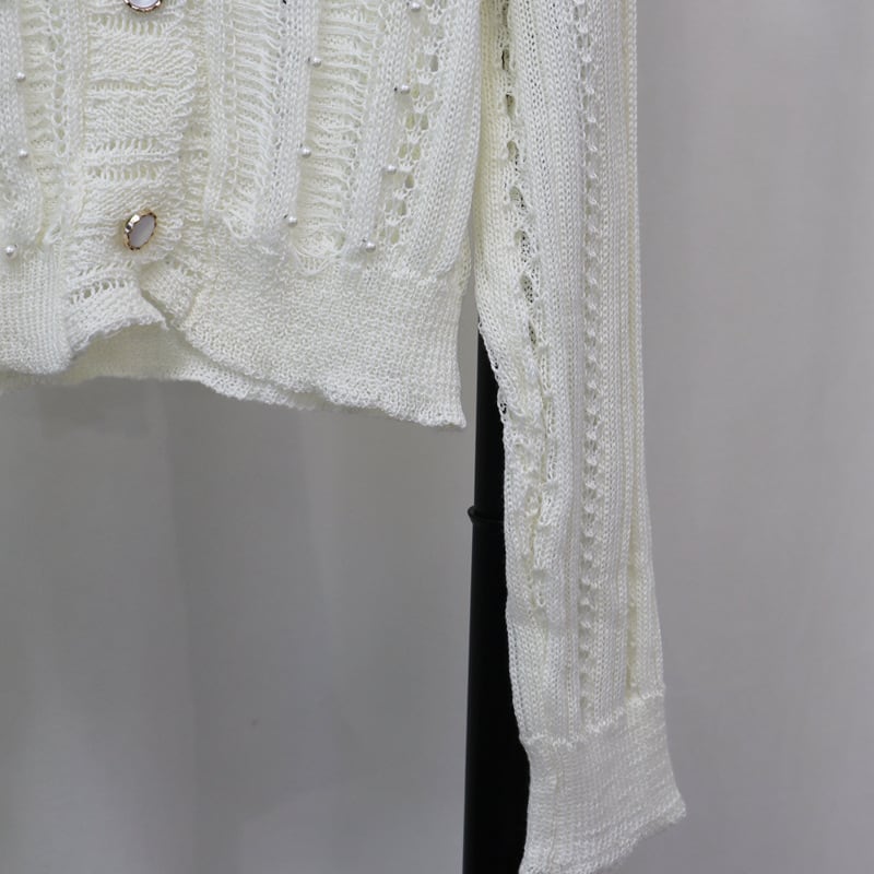【outer】カットワークニットカーデ　M25765