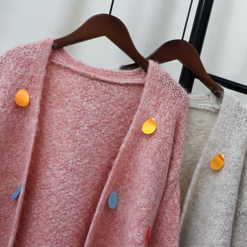 【outer】Vネックニットカーデ　M26373